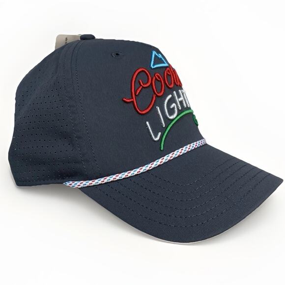 Authentic Coors Light Embroidered 19th Hole Snapback Vented Rope Golf Hat Gray - Picture 2 of 9